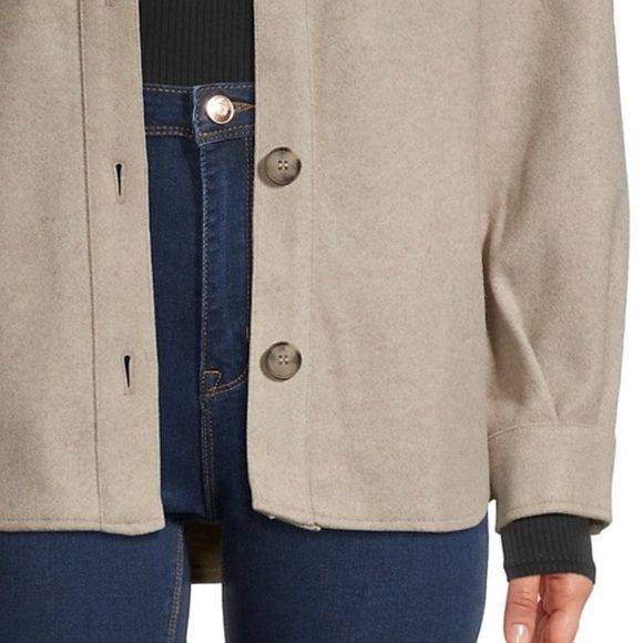 Avec Les Filles size M tan camel boxy button up long sleeve jacket shirt coat - Picture 6 of 12